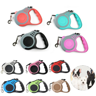 Premium Auto-Retract Dog Leash in various colors with durable grip and automatic retractable design for safe, tangle-free walks.
