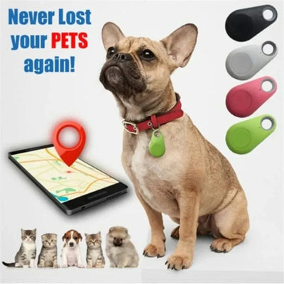 Smart Bluetooth Pet Tracker with GPS for dogs and cats, featuring real-time tracking and Bluetooth 5.0 technology.